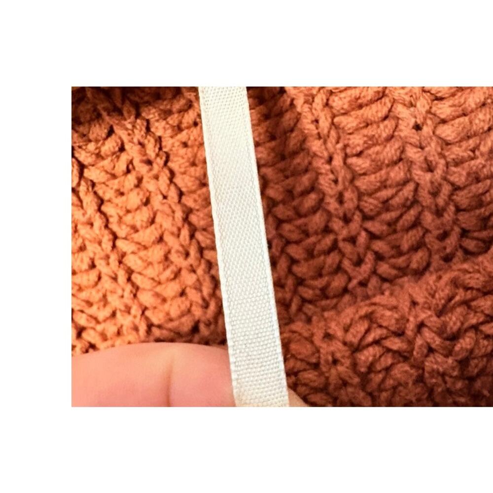 Free People Rust Swim Too Deep Oversized Cotton Blend Knit Turtleneck Sweater - Picture 9 of 12